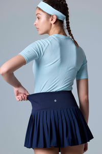 Tech Merino Mixed Media Tennis Skirt